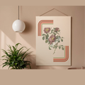 digital download-Retro Botanical Floral Art Print (16x20", 4:5 Ratio)