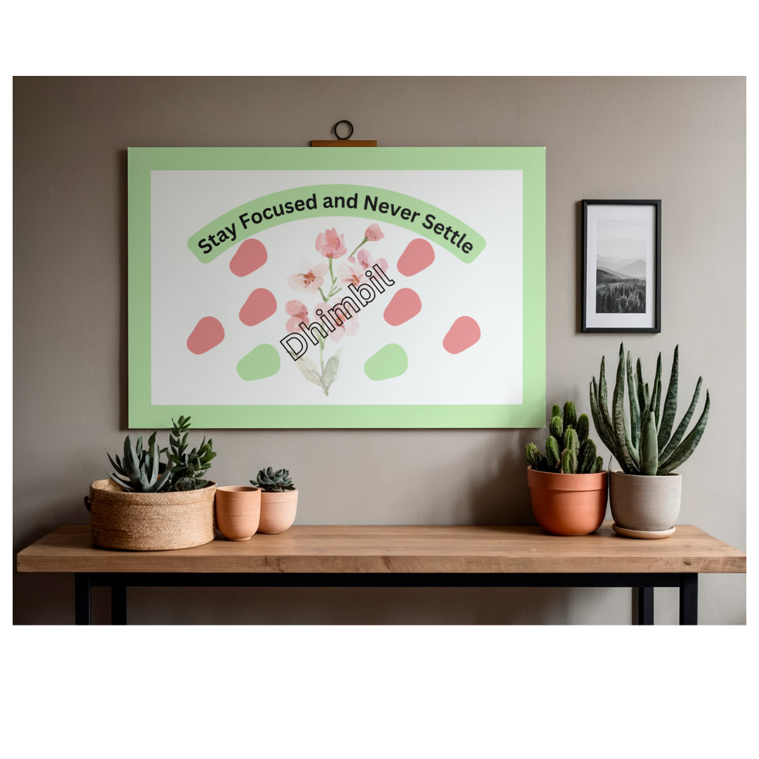 digital download-Stay Focused and Never Settle Minimalist Art Print (36x24", 3:2 Ratio)