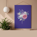 digital download-Blue Wildflower Minimalist Line Art Print (16x20", 4:5 Ratio)