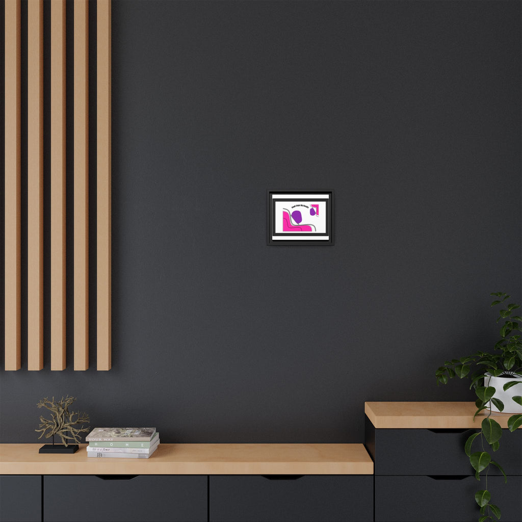 Matte Framed Canvas - "Small Steps Big Results" Abstract Pink & Purple Wall Art