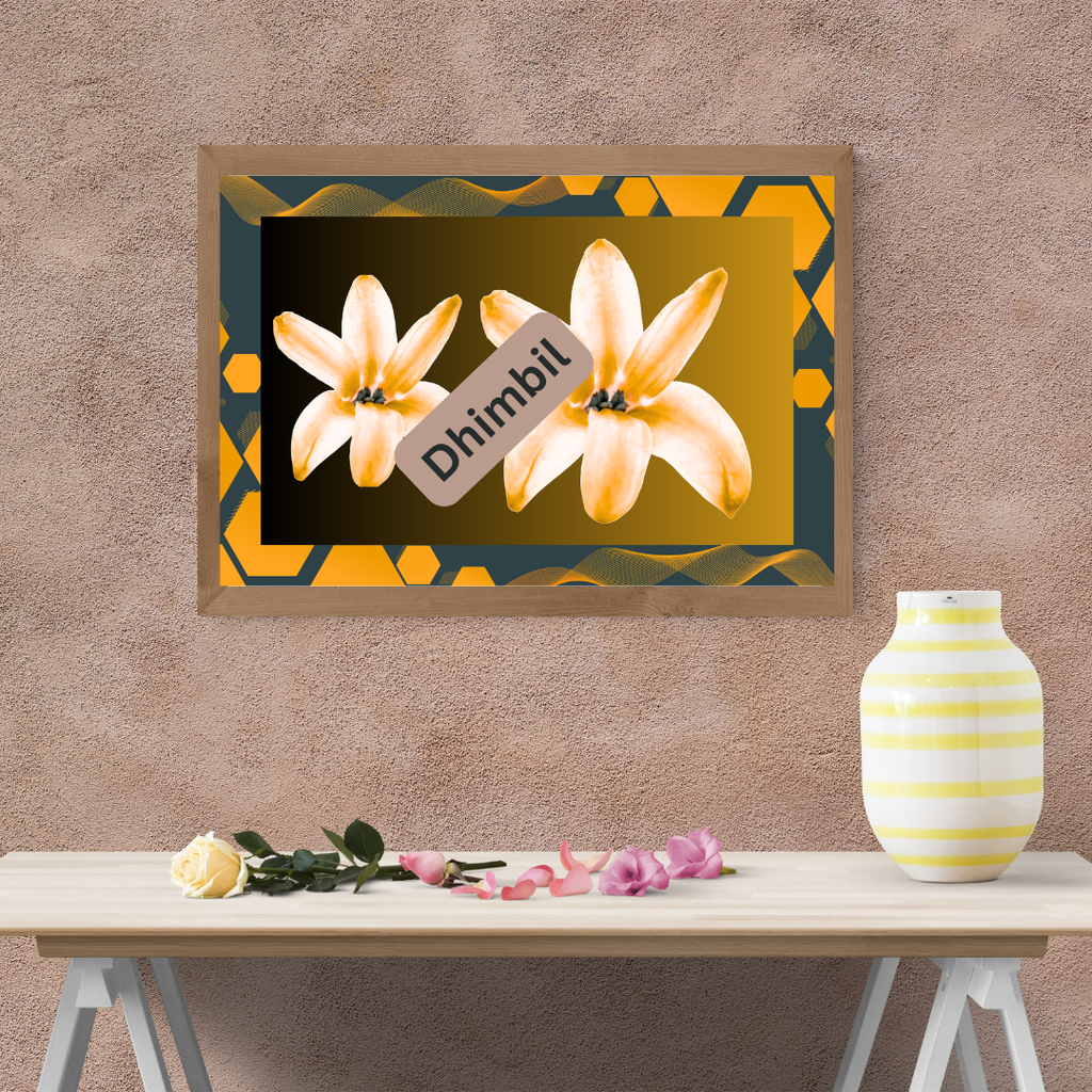 digital download-Orange Lily Abstract Geometric Art Print (36x24", 3:2 Ratio)
